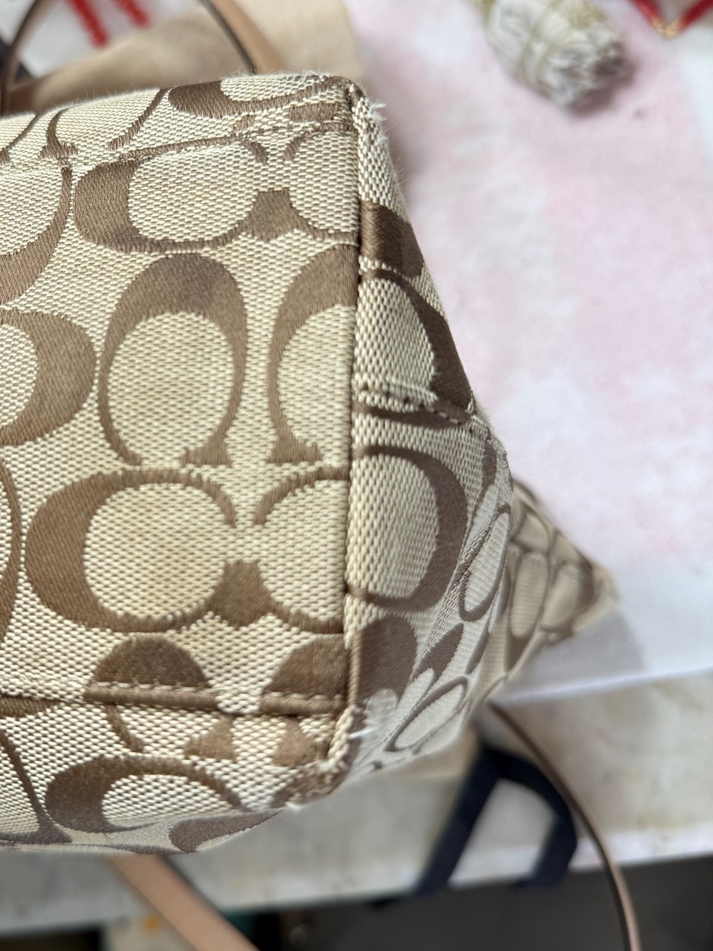 Coach Signature Stripe 12CM Tote Bag - Picture 7 of 11